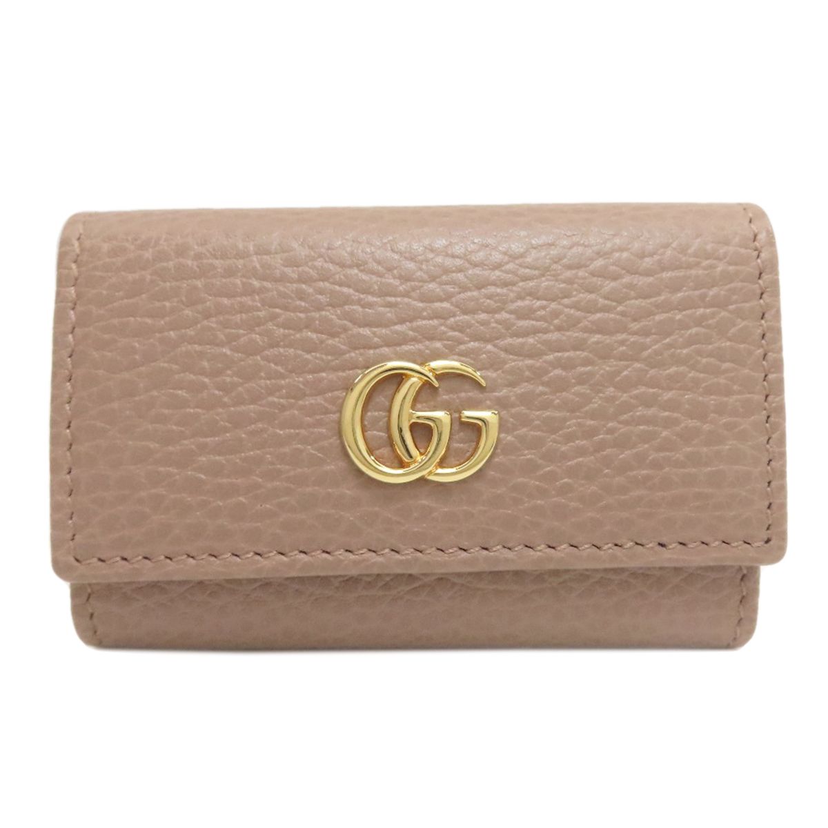 【現行モデル】美品 GUCCI GGマーモント レザー キーケース ロゴ　箱付き 新品未使用 グッチ ダブルG キーケース ブラック 現行品 正規品 GUCCI