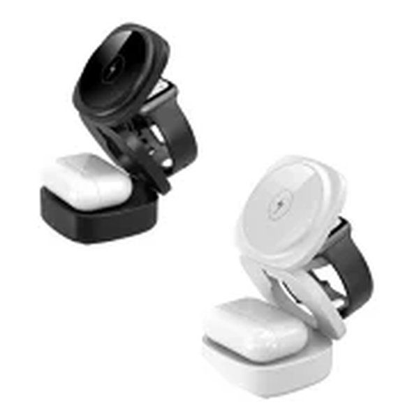 LAZOS  ラソス マグネット式ワイヤレス充電 折りたたみスタンド 3-in-1  ブラック L-MGWLS-31BK (2623043)