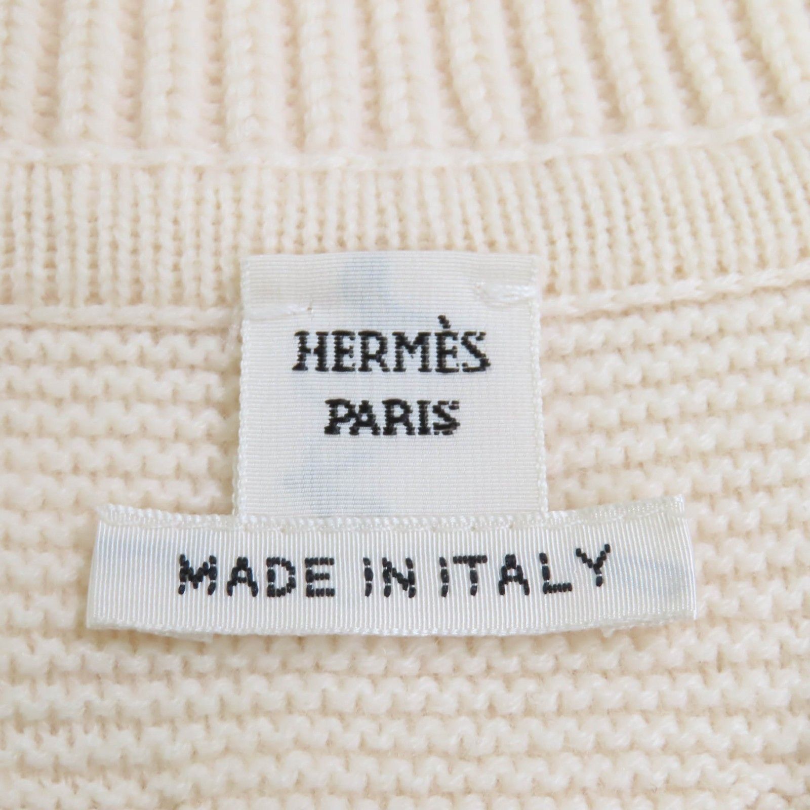 極美品★HERMES エルメス 22AW 2H2623DA ウール100％ Hジャガード スキッパー ニットチュニック アイボリー 38 イタリア製 正規品 極美品☆HERMES エルメス 22AW 2H2623DA ウール100％ Hジャガード