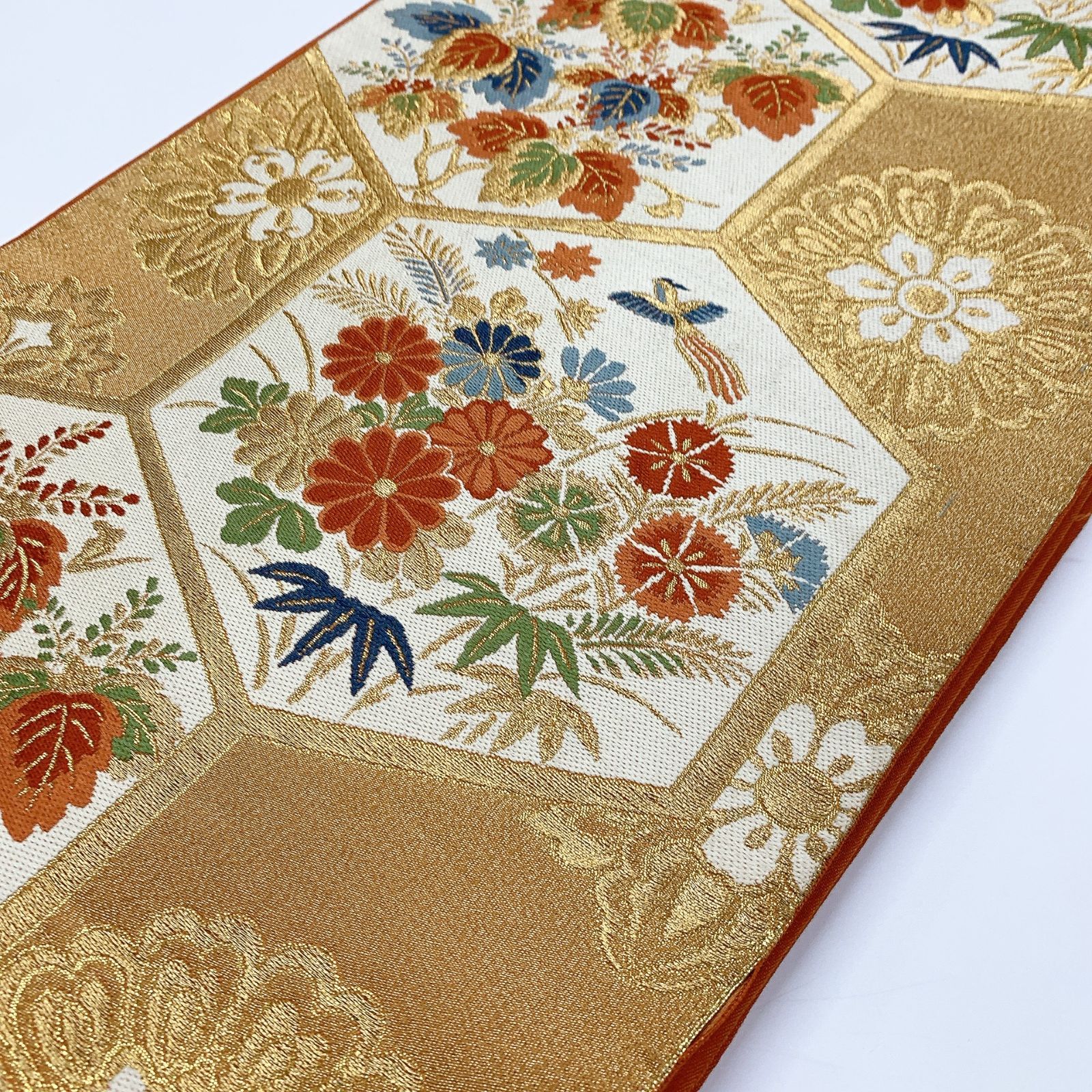 B5 唐織 吉祥文様 華文 七宝 亀甲 花菱 六通 正絹 フォーマルな袋帯 31 B5 唐織 吉祥文様 華文 七宝 亀甲 花菱 六通 正絹 フォーマルな袋帯 31 B5