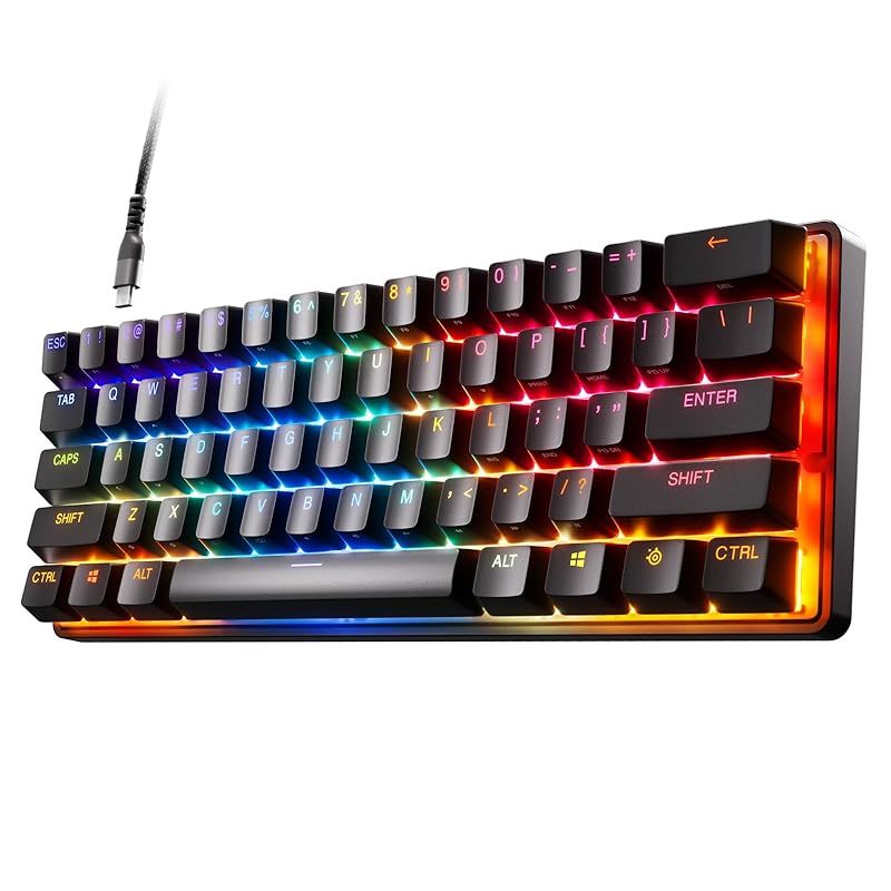 SteelSeries ラピッドトリガー 搭載 ゲーミングキーボード ミニサイズ Apex Pro Mini US 有線 英語配列 OmniPointスイッチ 2ーinー1アクションキー 搭載 64820 ブラック 0