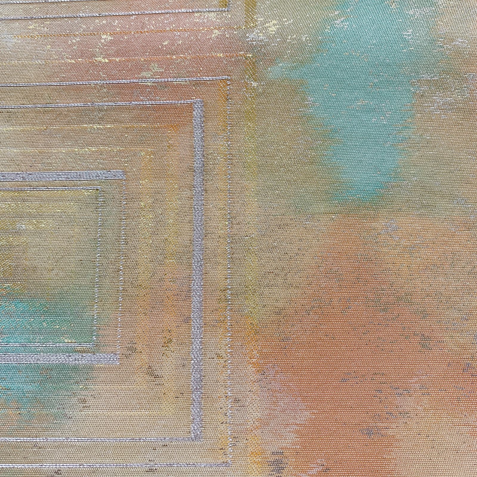 6324］袋帯 幾何学模様 ぼかし 銀糸 六通 正絹 着物 フォーマル - メルカリ