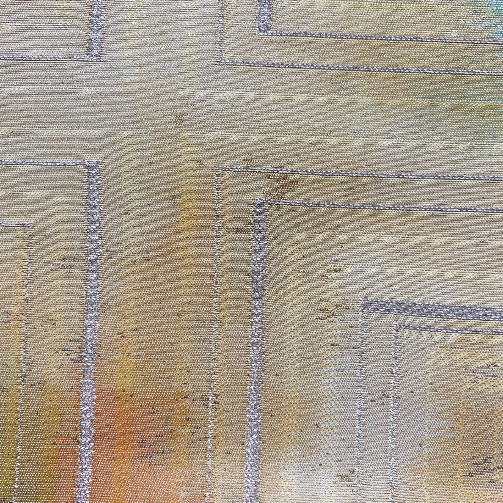 袋帯 幾何学模様 モダン 振袖などにも 金糸 銀糸 正絹 六通 Q864 袋帯 幾何学模様 モダン 振袖などにも 金糸 銀糸 正絹 六通 Q864 袋帯