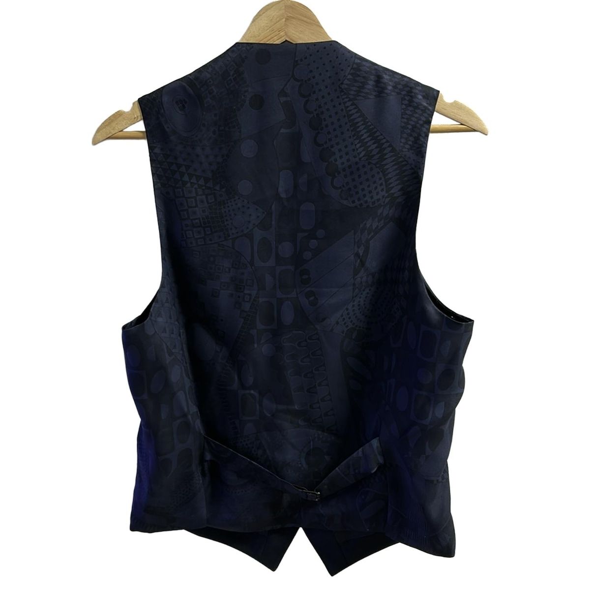 HERMES(エルメス) ベスト サイズ46 L メンズ - 黒×ダークネイビー