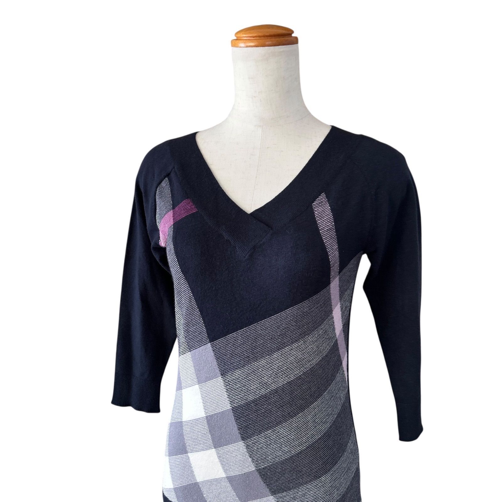 BURBERRY LONDON バーバリーロンドン チェック柄 薄手 ニット セーター