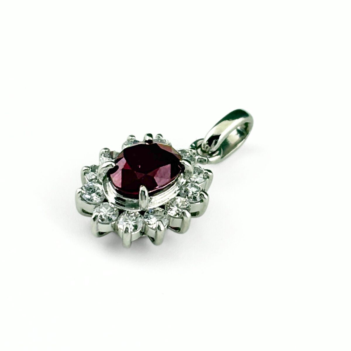 ルビー デザインペンダントトップ プラチナ メレダイヤ ペンダント