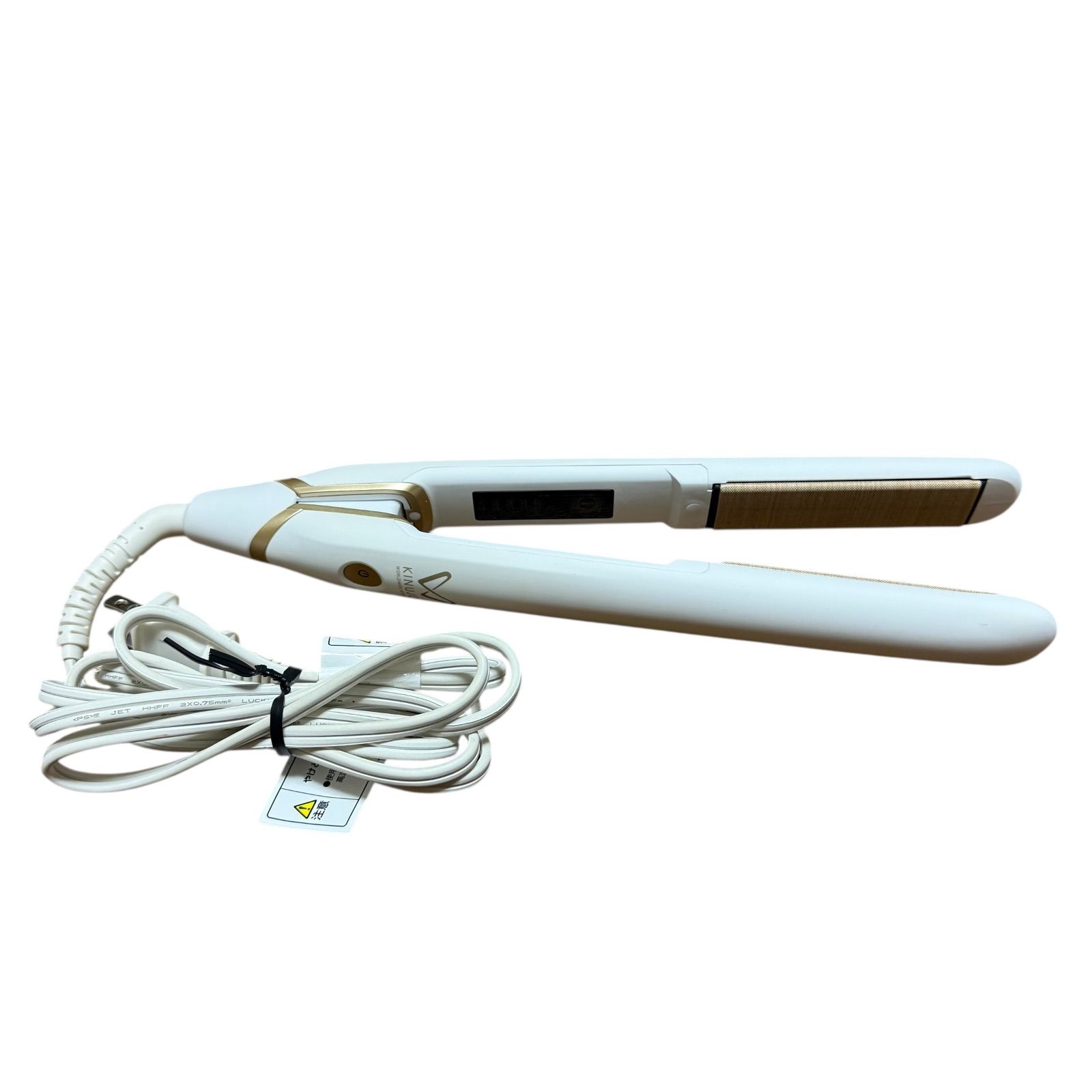 【美品】KINUJO　ストレートヘアアイロン　DS200　ホワイト ストレートアイロン【国内・海外対応/交流（コード）式】 ホワイト
