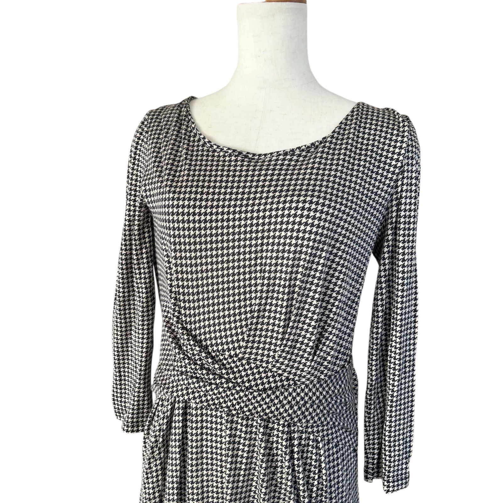 MaxMara weekend 千鳥格子 カットソー生地 シルク混 ドレープ