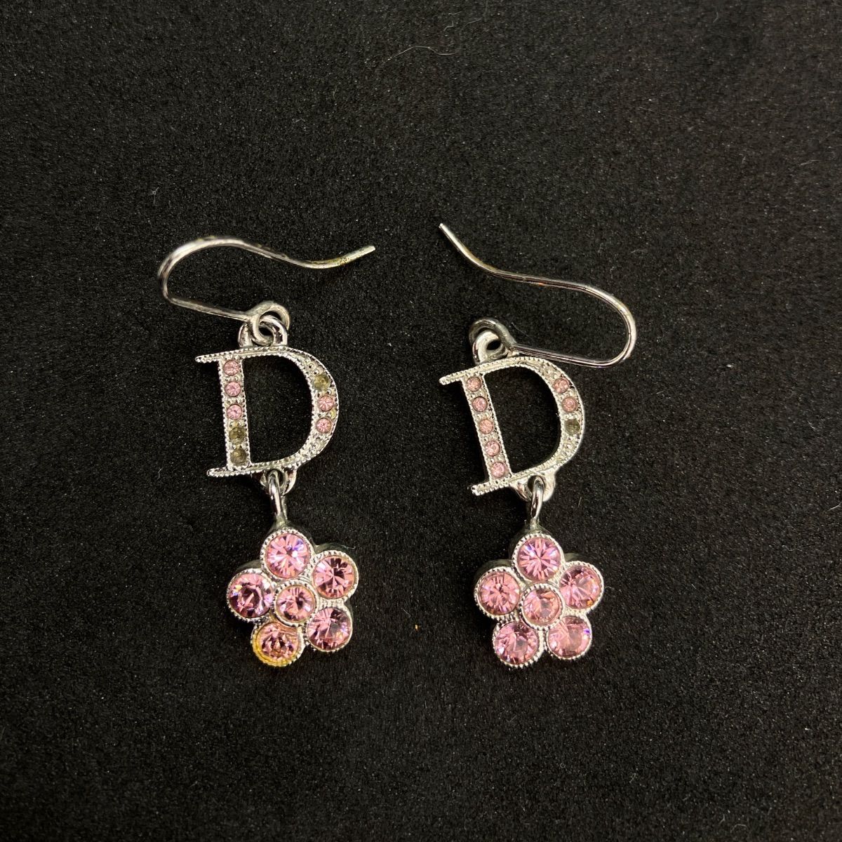 Christian Dior ディオール ピアス フック式 フラワーモチーフ 5622