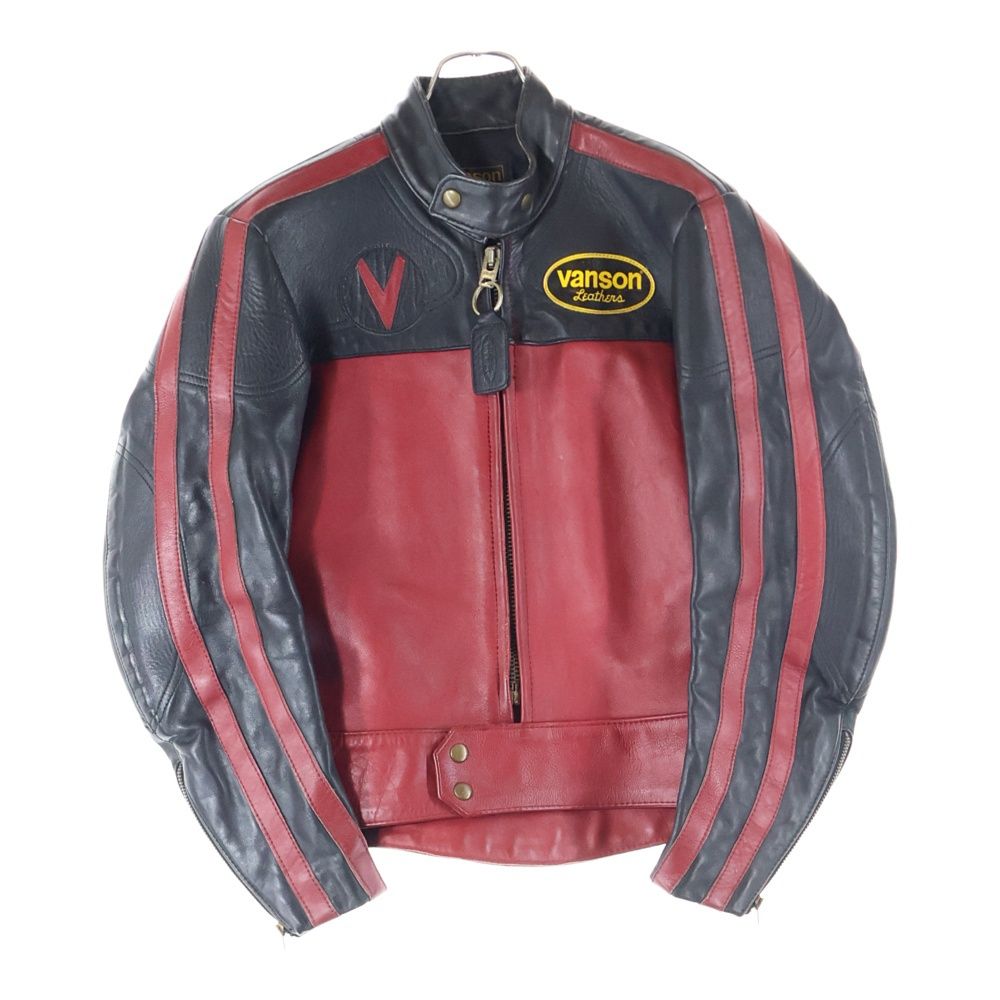 VANSON (バンソン) ロゴパッチ シングルライダース レザージャケット