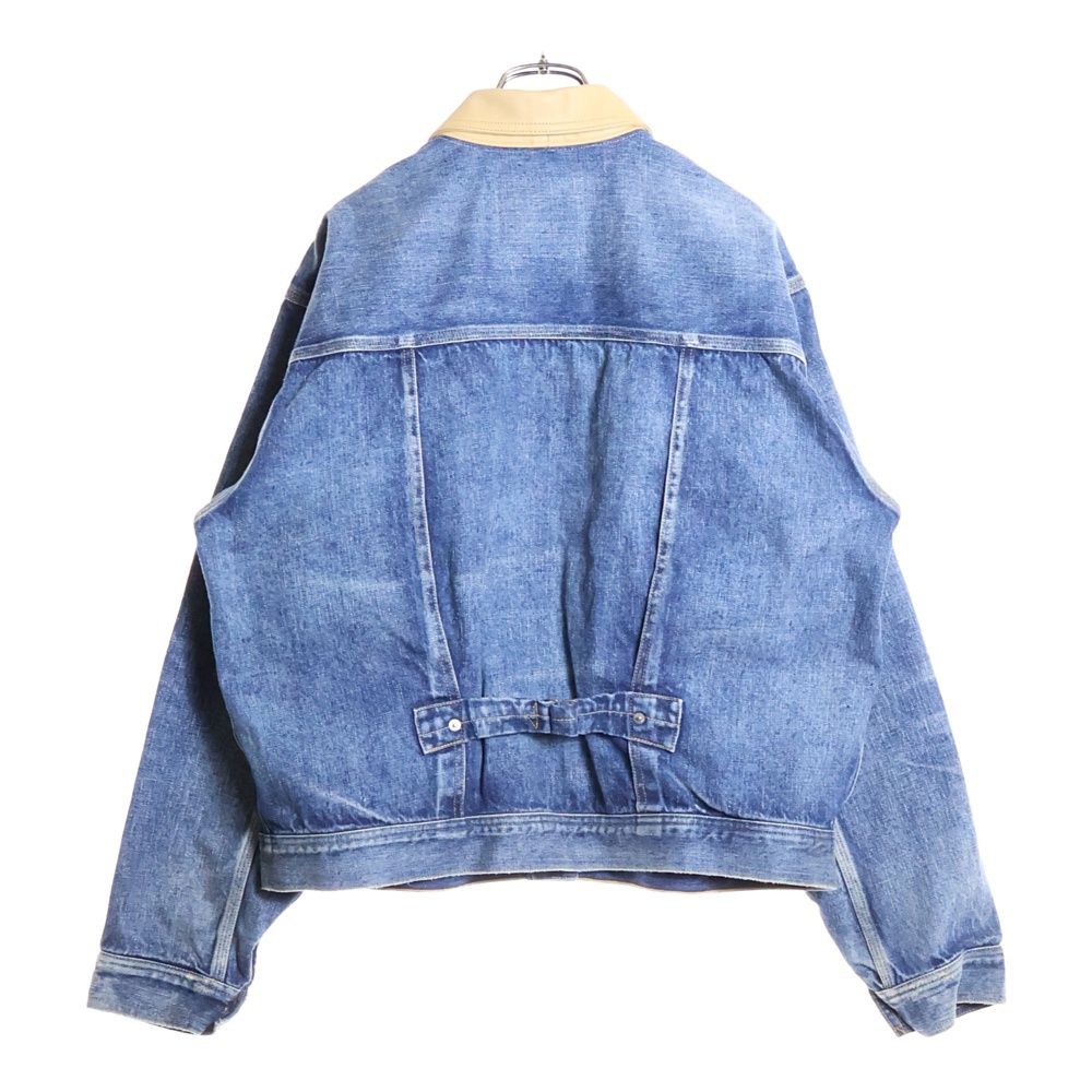 New Manual (ニュー マニュアル) ×KITH Denim Jacket キス レザー切替