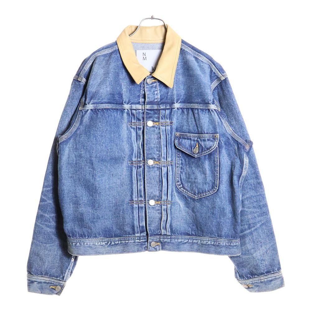 New Manual (ニュー マニュアル) ×KITH Denim Jacket キス レザー切替