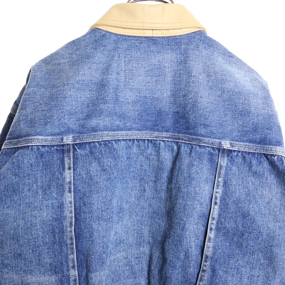 New Manual (ニュー マニュアル) ×KITH Denim Jacket キス レザー切替