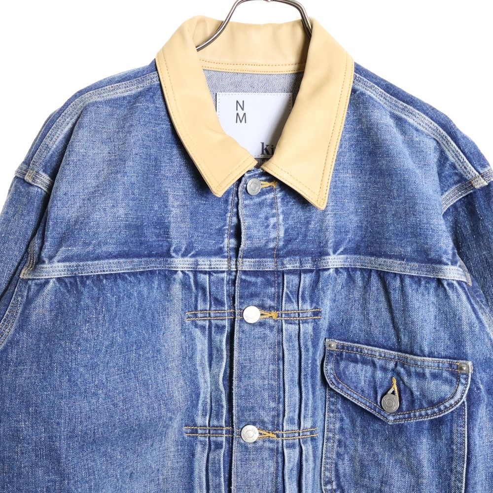 New Manual (ニュー マニュアル) ×KITH Denim Jacket キス レザー切替