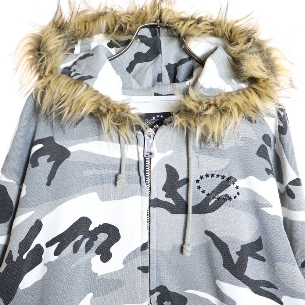 AFB (エーエフビー) × FOSTEX GARMENTS FUR ZIP HOODIE カモフラ