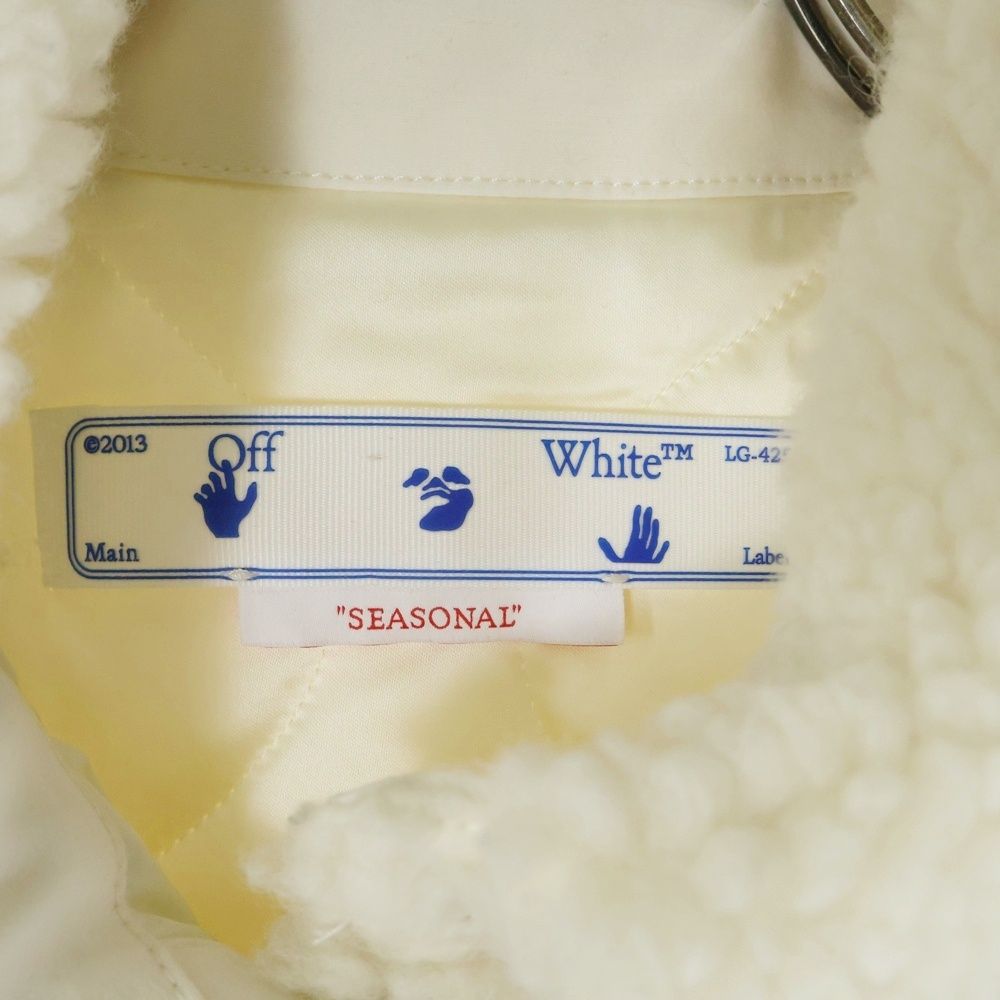 OFF-WHITE (オフホワイト) バックアローロゴ ウール ボア テディコート