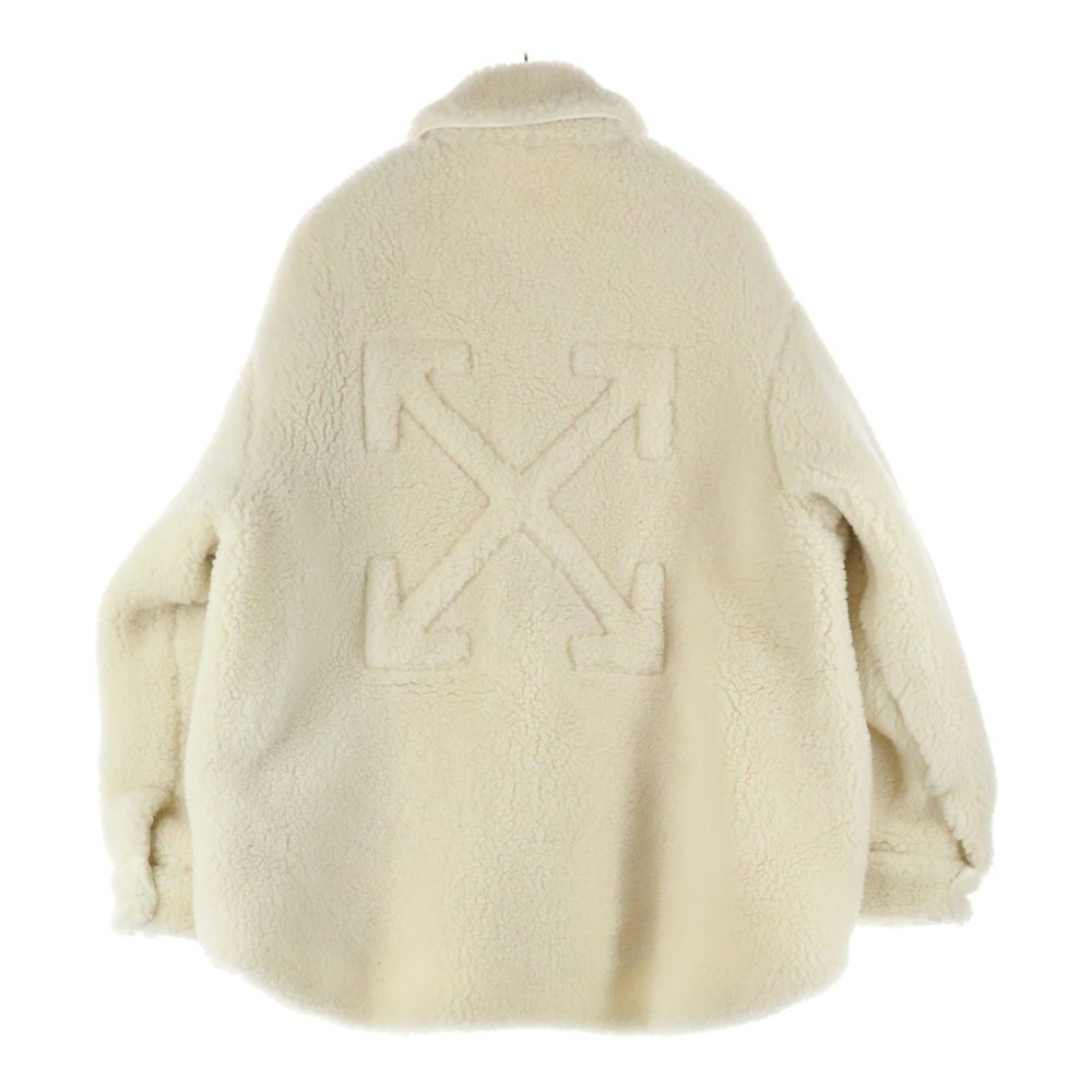 OFF-WHITE (オフホワイト) バックアローロゴ ウール ボア テディコート