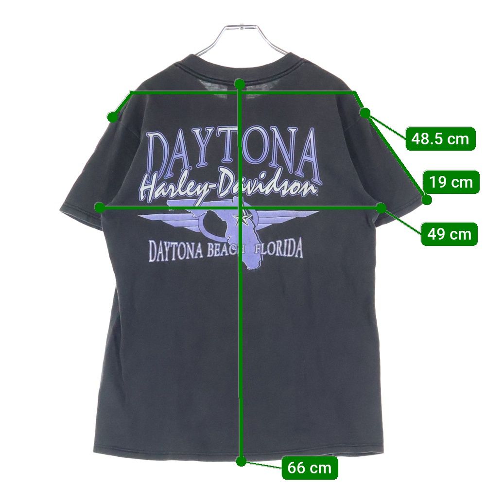 辺乃90s USA製ヴィンテージ　Harley-Davidson 袖フレイ Black Fade