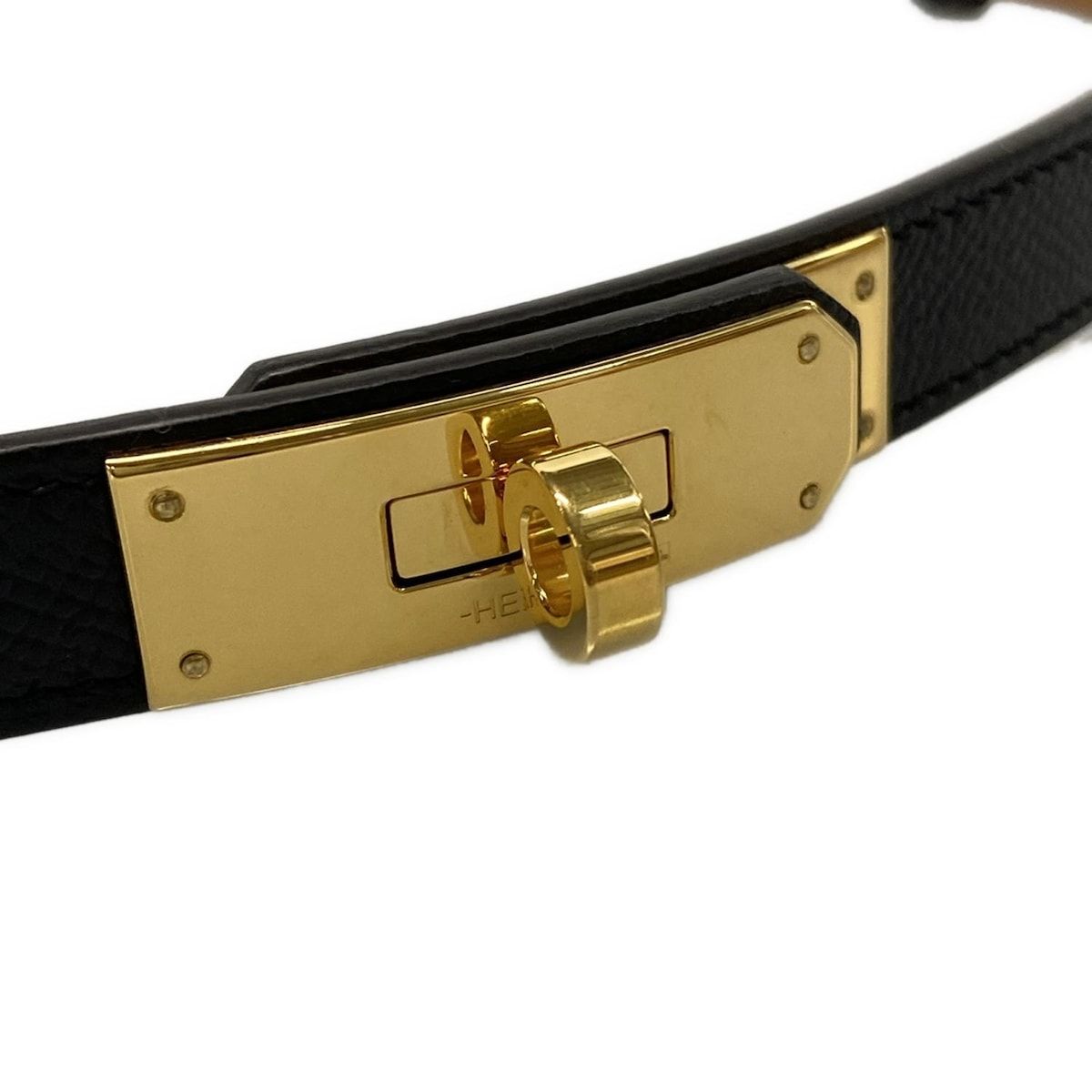 HERMES(エルメス) ベルト美品 ケリー・ポケット 18 黒 ゴールド金具