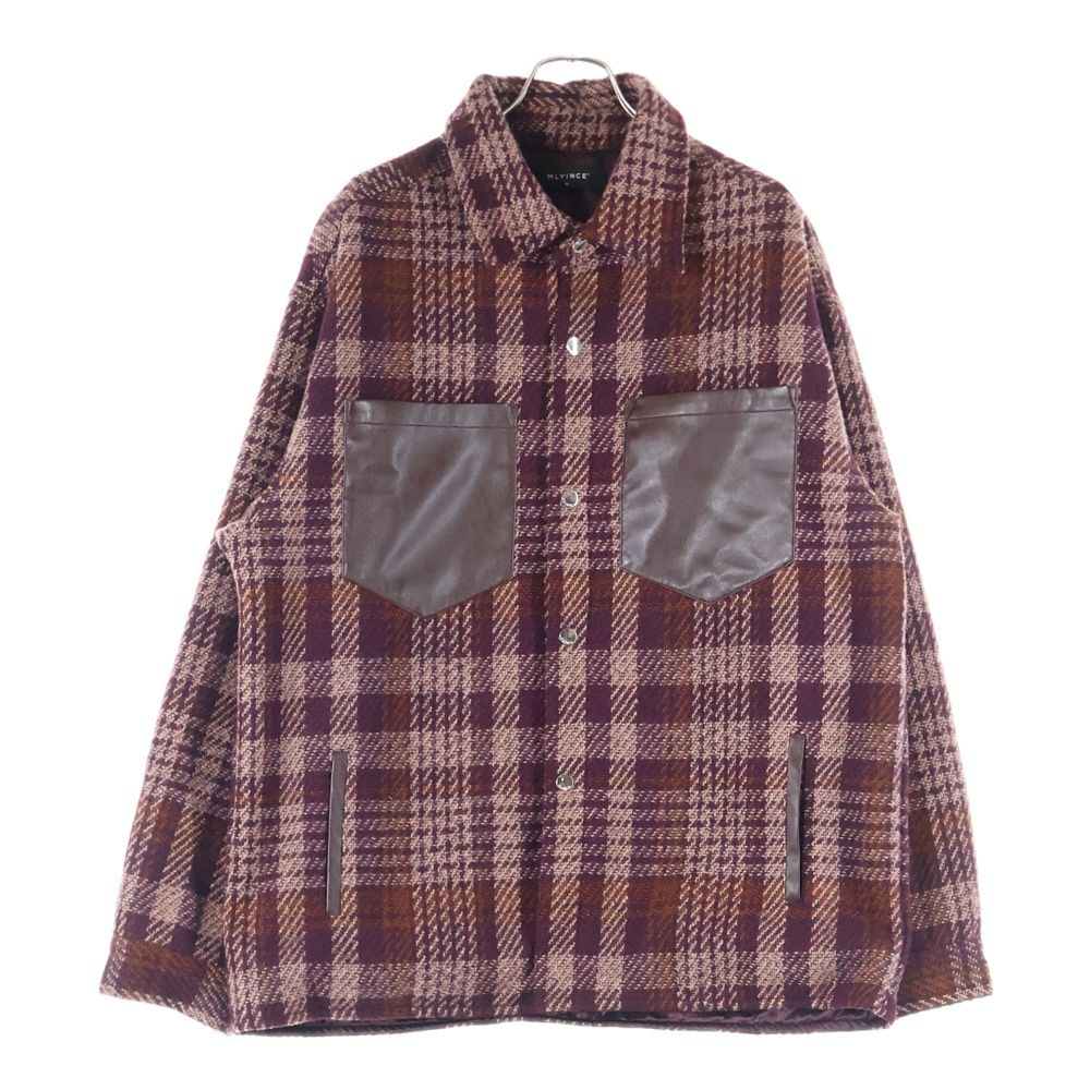 MLVINCE シャツジャケット XL MLVINCE (メルヴィンス) 胸ポケット レザー ハンティング フランネル