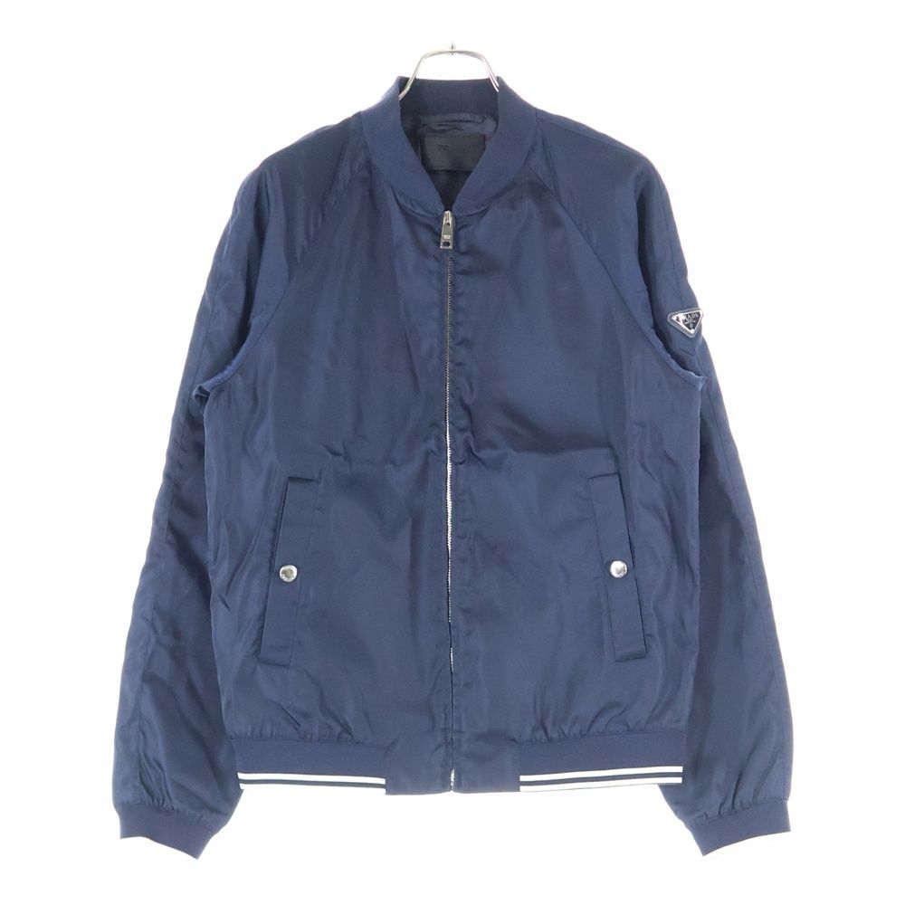 PRADA (プラダ) 16SS BOMBER JACKET 三角ロゴプレート ナイロン ボンバージャケット ネイビー SGH039 R121