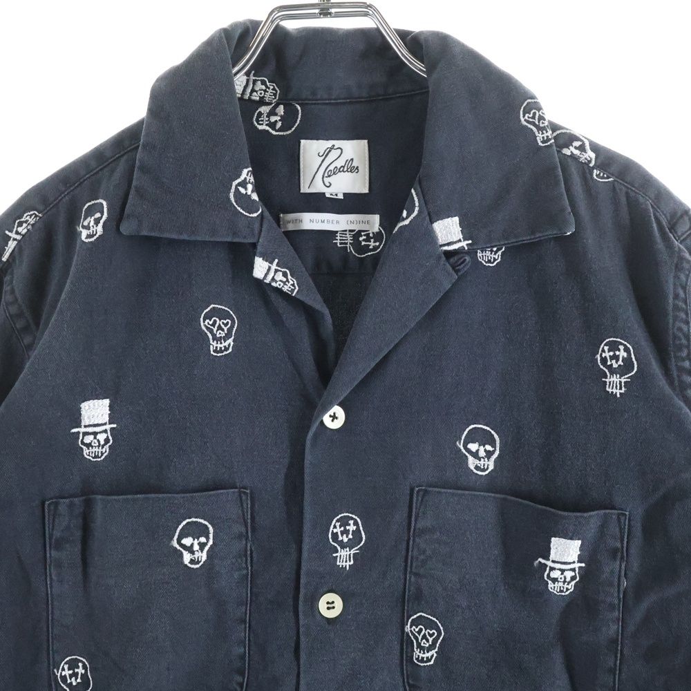 Needles ブラック刺繍シャツ Lサイズ Needles (ニードルス) ×NUNMER (N)INE Archive Scull Embroidery L/S