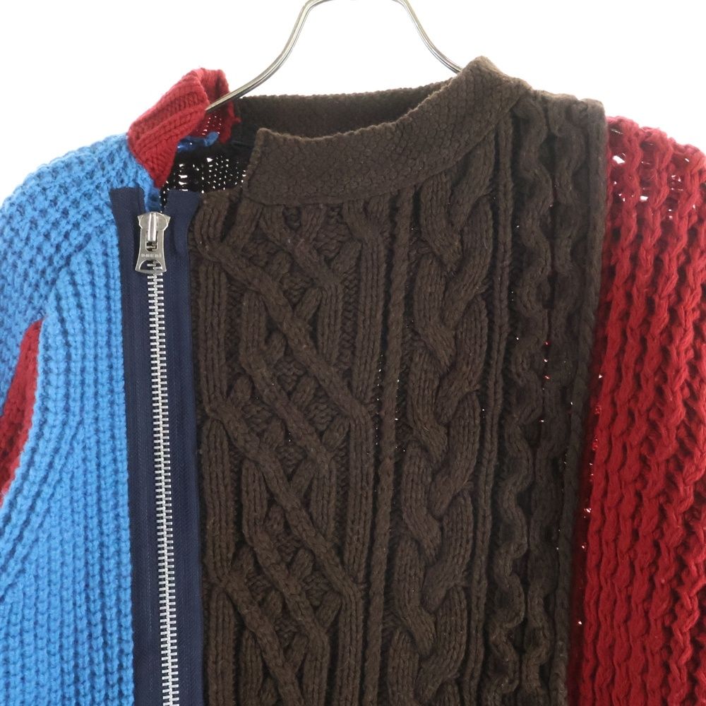 Sacai (サカイ) 18AW ニットライダーズジャケット 18-01836M マルチ