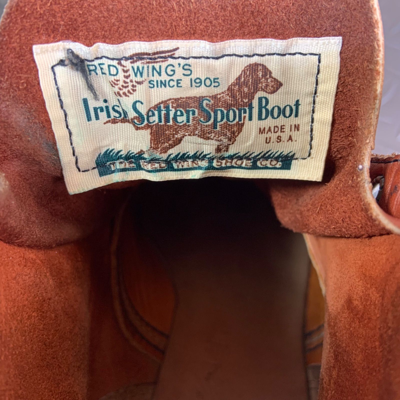 ☆REDWING 875 アイリッシュセッター 旧四角犬タグ 1990年製 US7E JP25