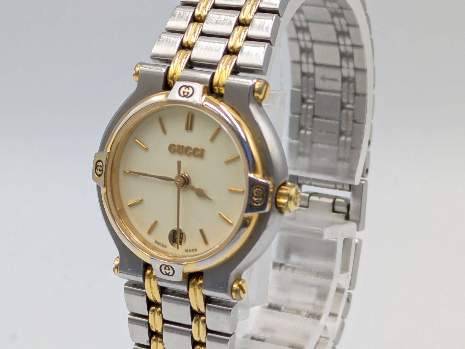 GUCCI グッチ 9000L レディース 腕時計 コンビカラー デイト付き