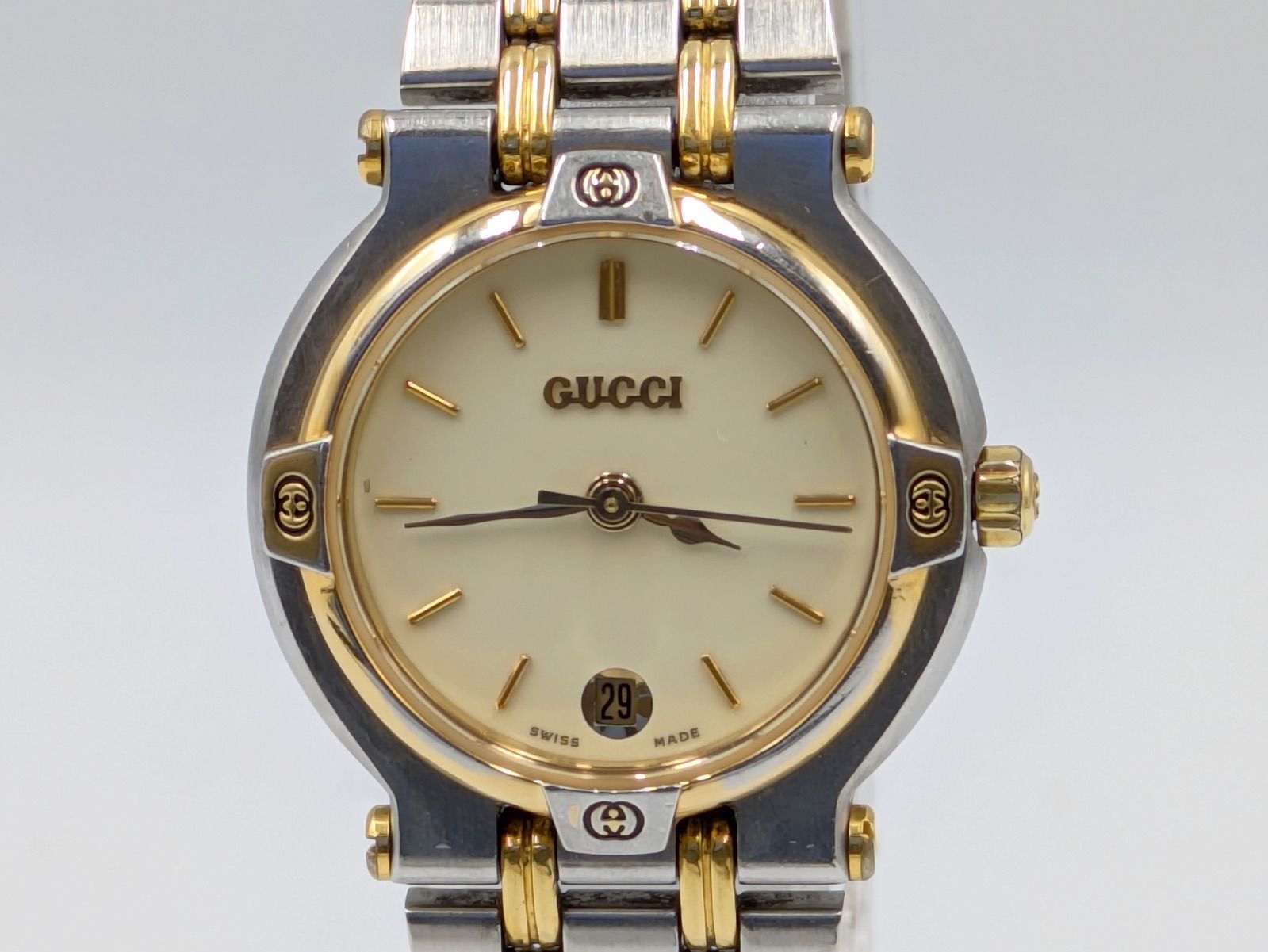 稼働 グッチ 腕時計 クオーツ レディース 9000L コンビ デイト 3針 稼働 グッチ 腕時計 クオーツ レディース 9000L コンビ デイト 3針