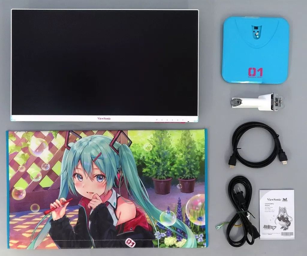 驚きの破格値，低価 【中古】PCハード 23.8インチ 初音ミク コラボディスプレイ VA2456-MIKU ディスプレイ・モニター本体