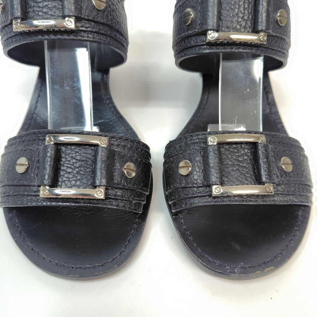 Tory Burch トリーバーチ サンダル 6M ベルト ウエッジソール 黒 23cm