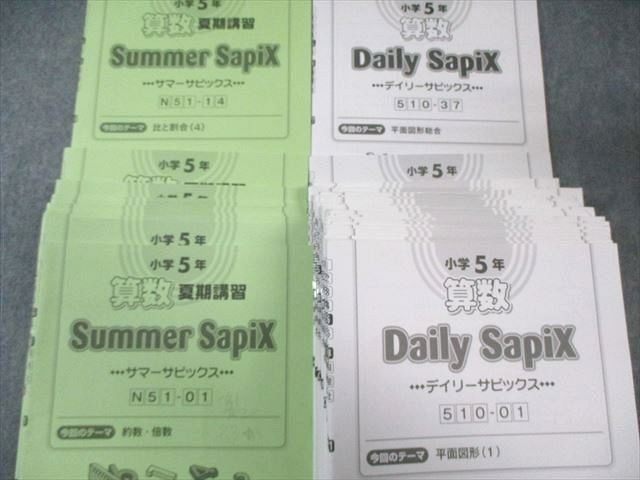 SAPIX 小5 サピックス デイリー/サマー/サポート 算数 【計51回分