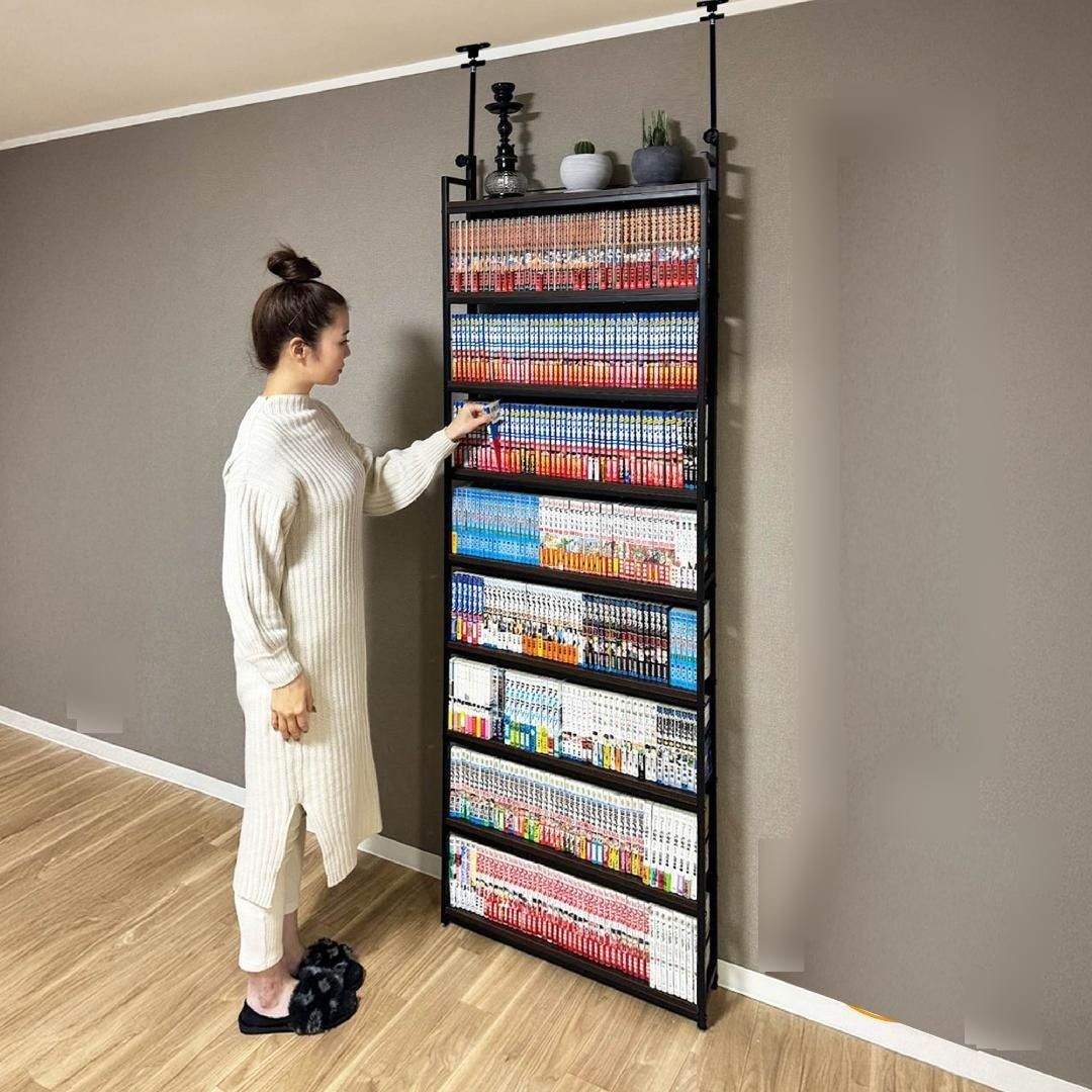 8tail 本棚 突っ張り ラック 幅61cm ブラック×ブラウン 8tail 本棚 突っ張り ラック 幅61cm ブラック×ブラウン - メルカリ