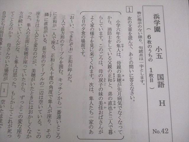 浜学園 小5 国語 H 復習テスト No.3～21/23～42/実力 テスト計40回