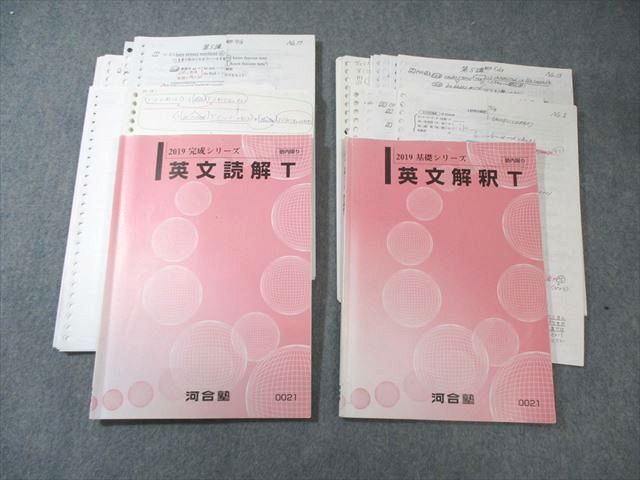 河合塾 英文解釈/英文読解T テキスト通年セット 2019 計2冊 太庸吉
