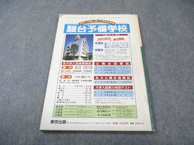 東京出版 大学への数学 1984年10月号 臨時増刊 【絶版・希少本