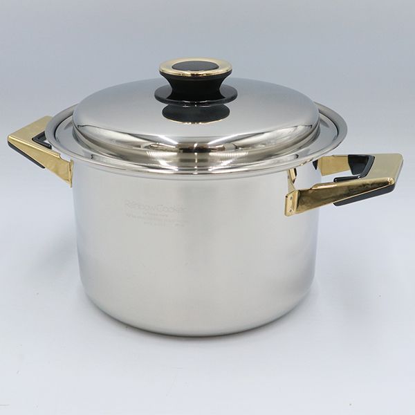 タッパーウェアレインボークッカー ステンレス 両手鍋 蓋付き 大サイズ 美品】タッパーウェア Tupperware レインボークッカー 21cm 5.4L 寸胴