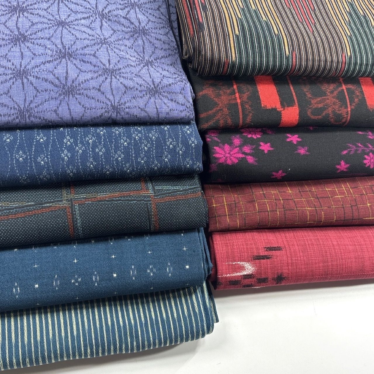 着物リメイク用 ウール 反物10本セット まとめ売り G-4 着物 10枚 ウール 着物まとめ売り 同梱購入歓迎 リメイク用 着付け練習