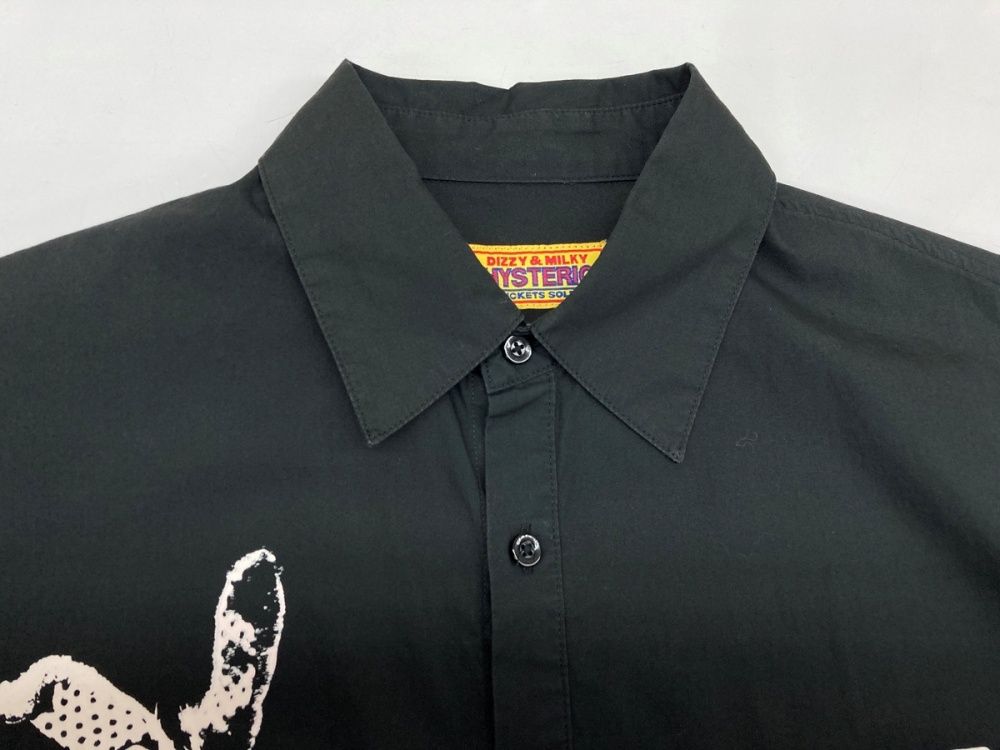 HYSTERIC GLAMOUR ヒステリックグラマー  01213AH06 ﾌﾞﾗｯｸ WELCOME TO HYS TIME ｵｰﾊﾞｰｻｲｽﾞｼｬﾂ F ヒステリックグラマー HYSTERIC GLAMOUR WELCOME TO HYS TIME オーバー