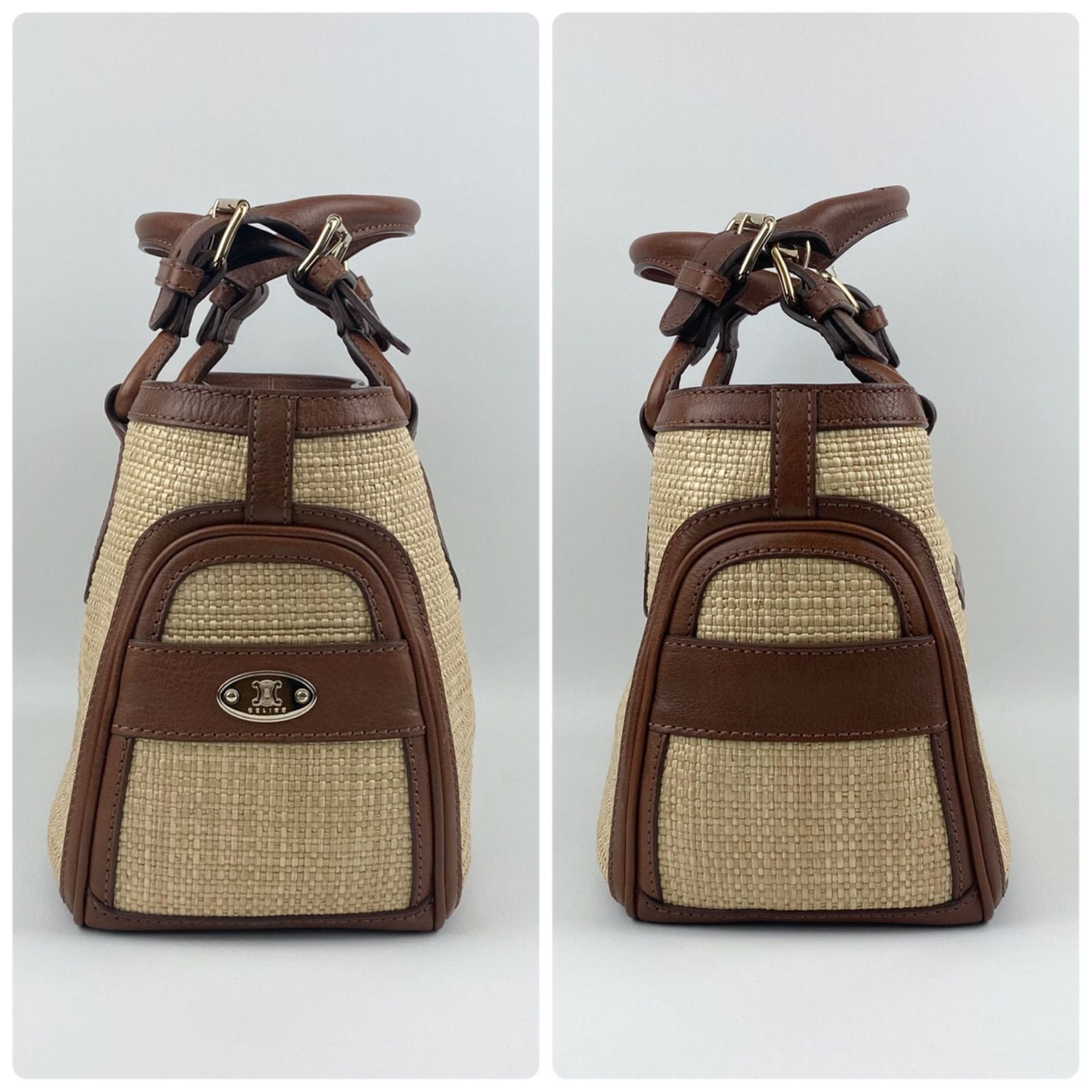 CELINE セリーヌ ブギーバッグ ハンドバッグ ラフィア ストロー SASO 