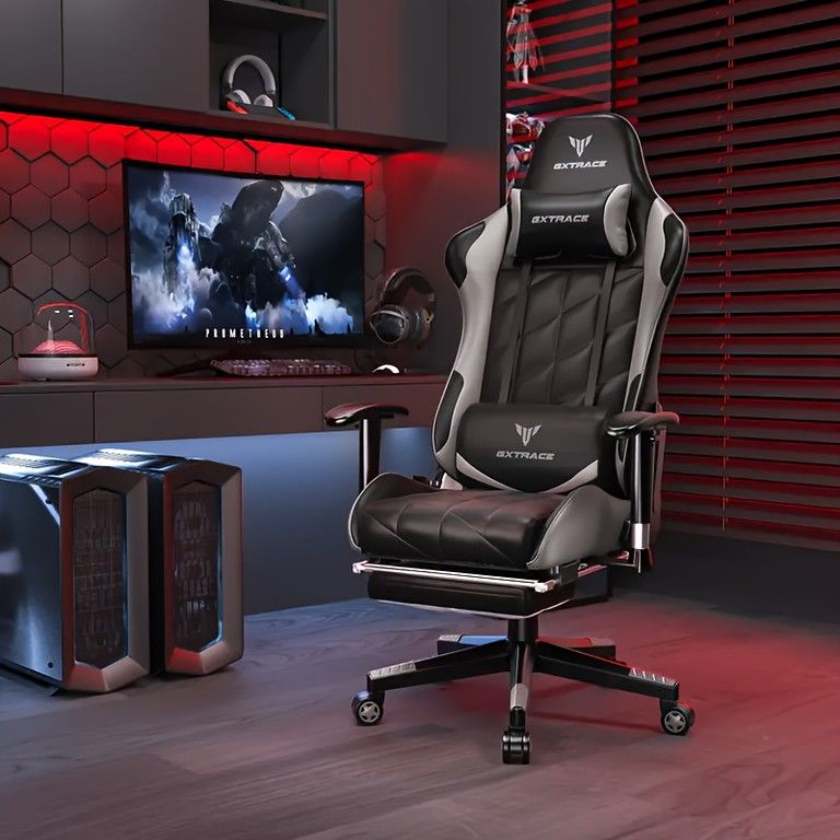 リクライニング＆オットマン付】ゲーミングチェア トップ オフィス