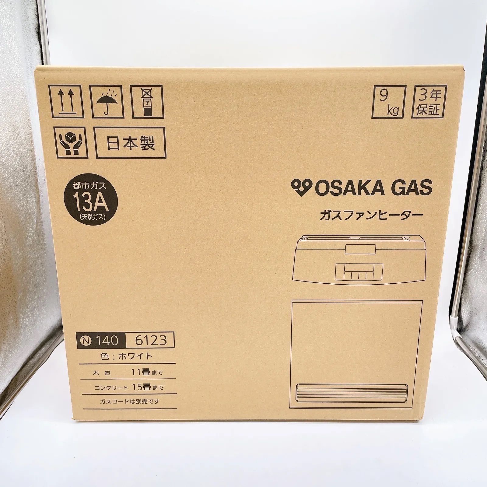 新品 OSAKA GAS ガスファンヒーター 13A セール中 ホワイト 140-6123