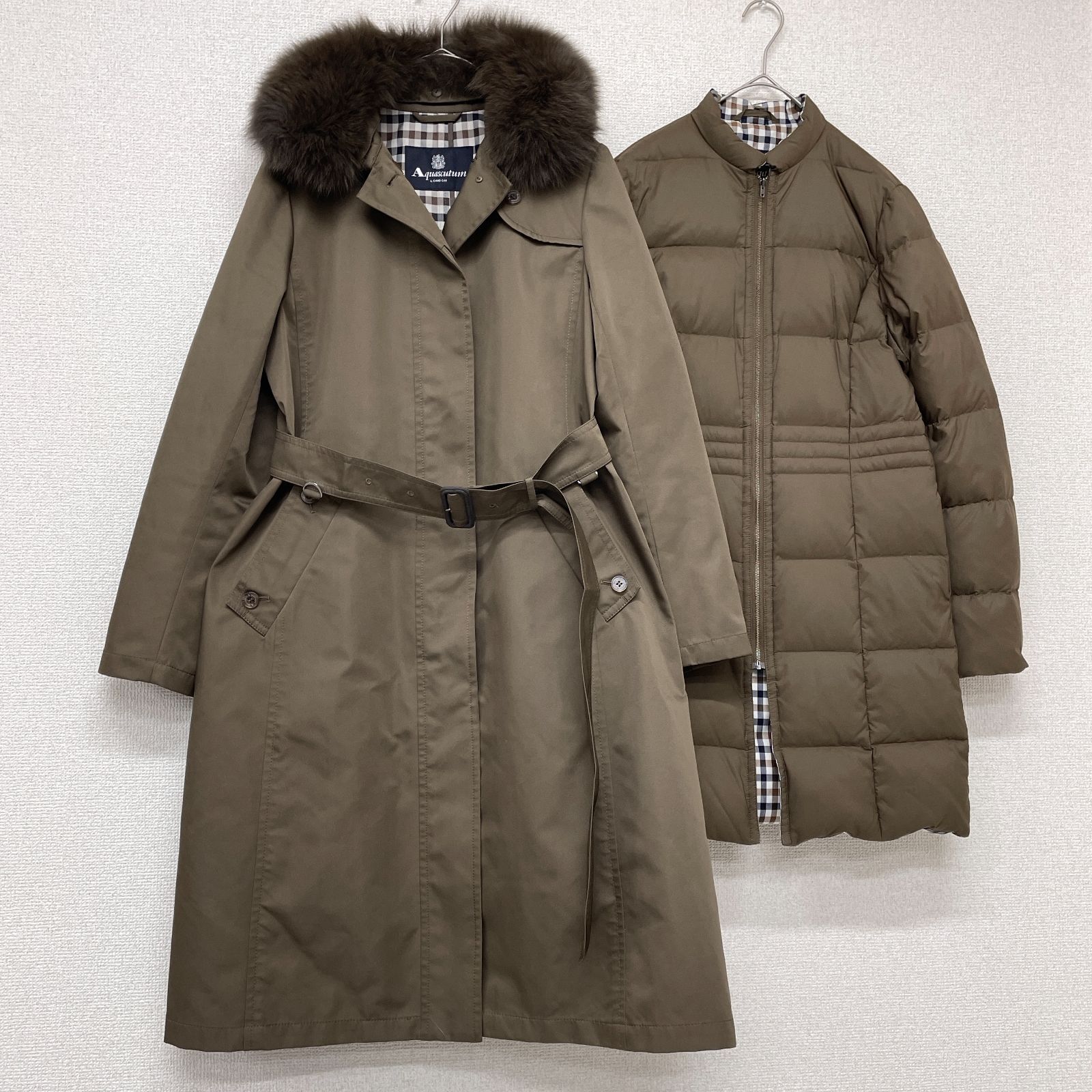 希少! TATRAS×AQUASCUTUM 3way トレンチコート ダウン付き Aquascutum アクアスキュータム ロングコート 3WAY トレンチ ダウン