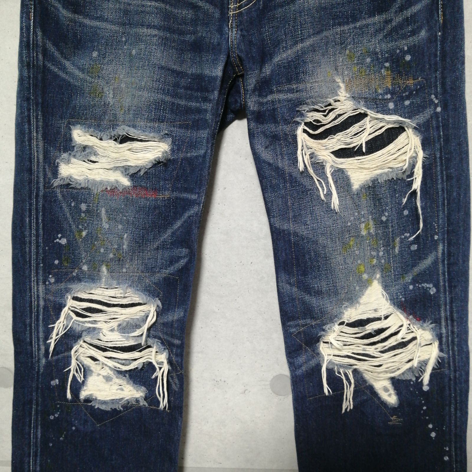 希少】Levi's 502 ダメージ加工 赤耳 ストレートデニム W30 L33 デニム