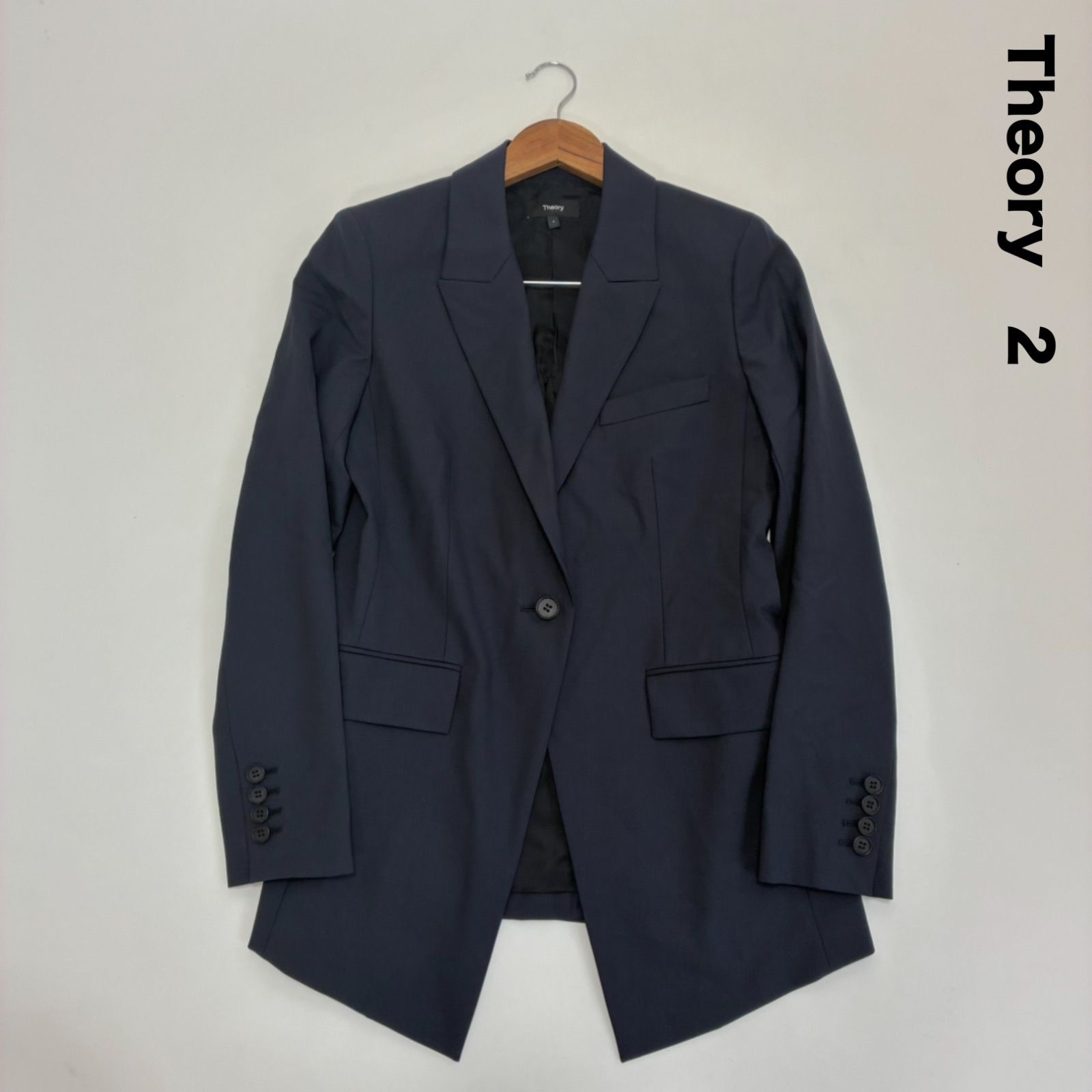 Theory セオリー☆トレサブルウールテーラードジャケット 2 ネイビー