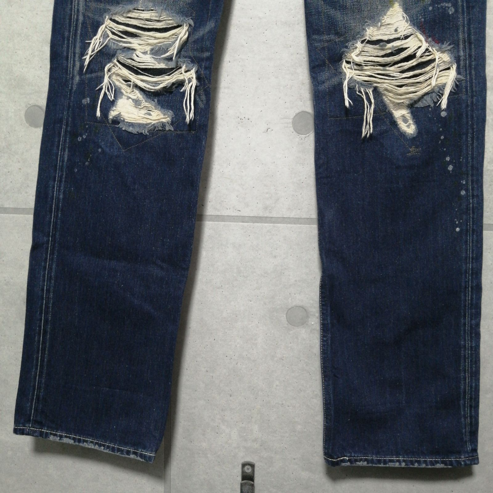 希少】Levi's 502 ダメージ加工 赤耳 ストレートデニム W30 L33 デニム