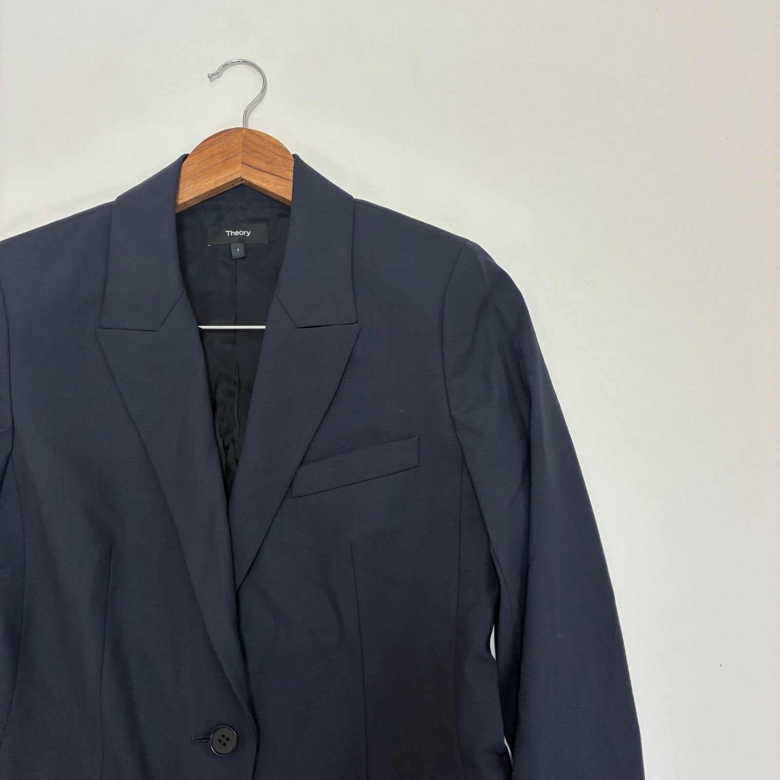Theory セオリー☆トレサブルウールテーラードジャケット 2 ネイビー