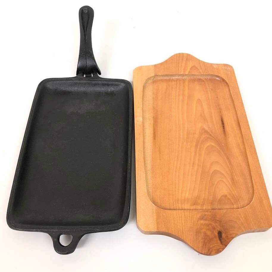 ss8246 【中古】 南部鉄器 ステーキ皿 敷板付 4枚セット 盛栄堂 鉄製