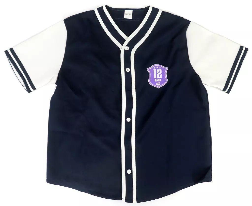 衣料雑貨 サナ ユニフォームシャツ ホワイト×ネイビー 「TWICE 5TH